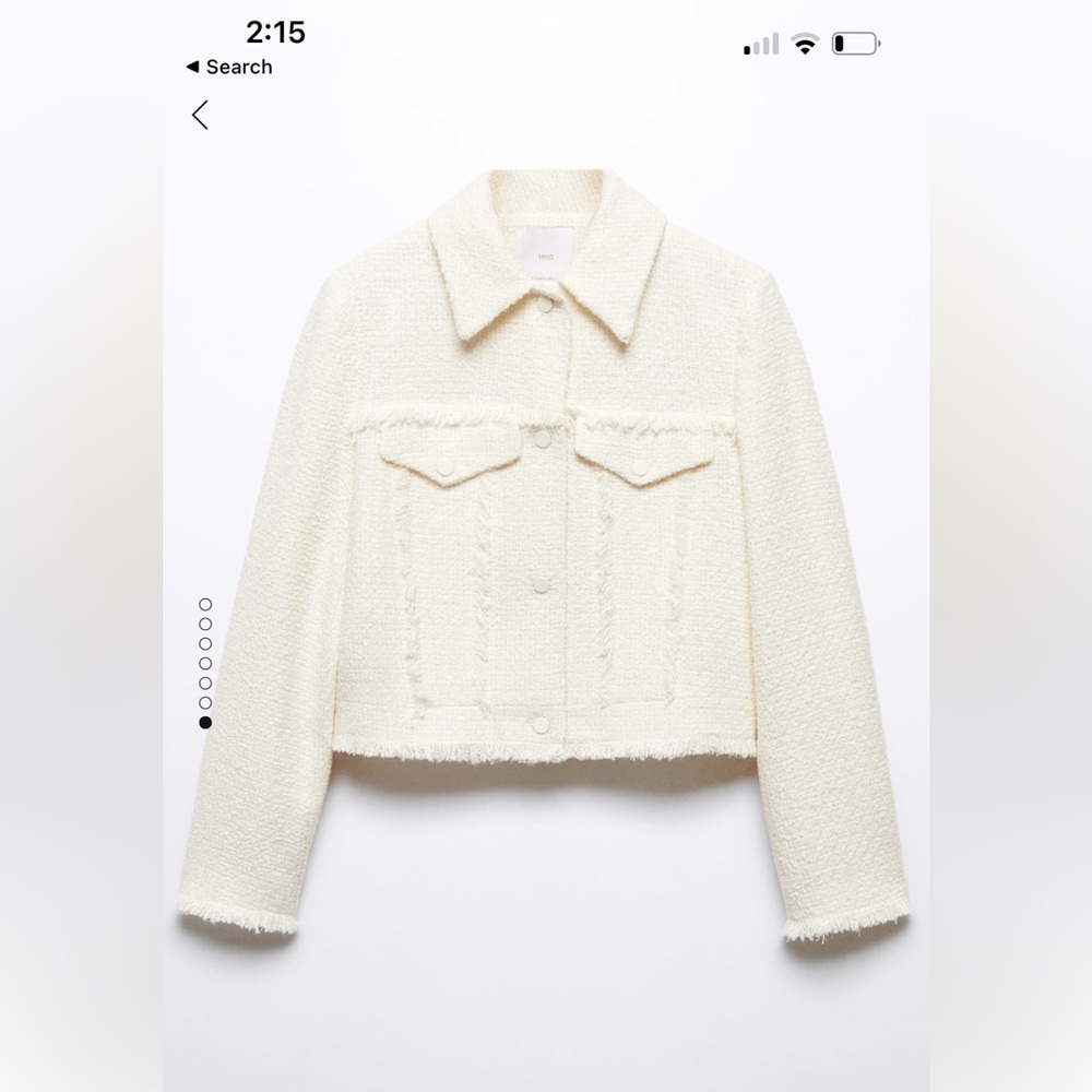 Mango tweed blazer with fringed seams (size XL)
